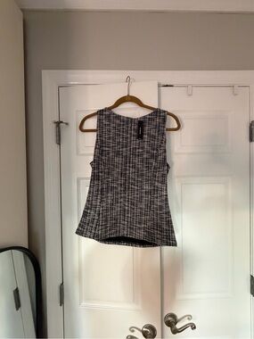 Express Black and White Tweed-Pattern Sleeveless Camisole